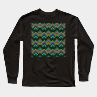 Striped Geometric Mountains 4 Long Sleeve T-Shirt